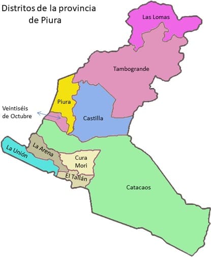 Distritos de la provincia de Piura